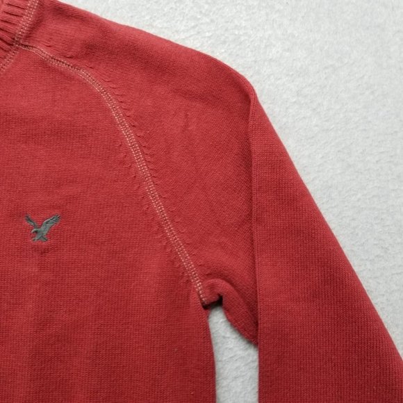 American Eagle Sweater Mens Large Red Pullover Crew Neck Casual - Picture 5 of 12